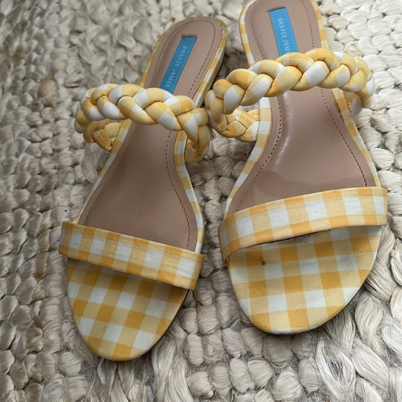 Draper James Yellow Gingham Braided Sandals - Picture 3 of 4